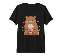 Bear Boba Bubble Tea Niños Niñas Niños Mujeres Oso Kawaii Camiseta Premium