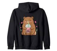 Bear Boba Bubble Tea Niños Niñas Niños Mujeres Oso Kawaii Sudadera con Capucha