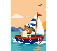 Bear Captain Lined Notebook for Kids: Cute A5 Sailing-Themed School Exercise Book with 120 Ruled Pages for Writing, Homework and Notes: Sailing Teddy