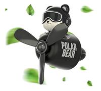 Bear Car Vent Air Freshener | ABS + PVC, 7x5.2x5.8cm | Creative Pilot Cartoon Airplane Diffuser | Odor Removal & Air Purification For Vehicle (2 Scents)