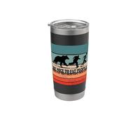 Bear chase humor silhouette funny message Fat people Body Vaso térmico de acero inoxidable de doble pared