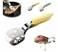 Bear Claw Food Tong,Cooking Spatula Tongs,2-in-1 Non-Slip Durable Shovel Clip,Stainless Steel Pasta Grabber,2026 New Kitchen Egg Double Spatula Flipper,Home Cooking Tool for Steak Fish(Amarillo)