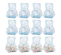 Bear Cookie Jars - 12 Pieces Refillable Containers, Cute Reusable Storage, Fun Candy Chocolate Holders | Party Wedding Birthday Valentine’s Day Treat Storage, Kitchen Dessert Organization Set