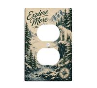 Bear - Cubiertas de pared dúplex con tapa de toma, cubierta decorativa de plástico de tamaño estándar para decoración del hogar, sala de estar, recámara, baño