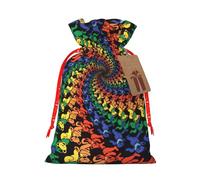 Bear Dancing - Bolsa de Navidad con estampado de teñido anudado de 4.7 x 6.9 pulgadas, cierre de cordón, para Navidad, aniversarios, cumpleaños