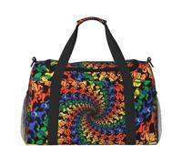 Bear Dancing - Bolsa de viaje con estampado de teñido anudado, versátil y funcional para actividades al aire libre