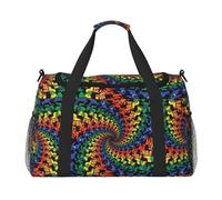 Bear Dancing - Bolsa de viaje de gran capacidad con estampado de teñido anudado para uso diario, elegante y funcional, Negro -, Talla única