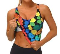 Bear Dancing - Chaleco deportivo para mujer con estampado de teñido anudado, transpirable, para correr, ligero, para uso diario al aire libre, casual, Negro, M