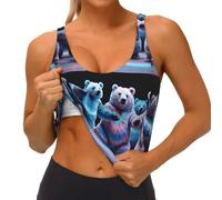 Bear Dancing - Chaleco deportivo para mujer con estampado de teñido anudado, transpirable, para correr, ligero, para uso diario al aire libre, casual, Negro, S