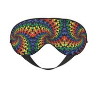 Bear Dancing - Máscara de ojos de doble cara con estampado de teñido anudado, opaca para dormir, cómoda máscara de ojos para dormir para todas las ocasiones