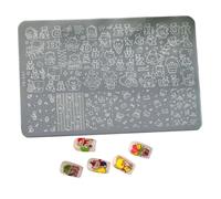 Bear Designs Nails Art Stamping Plate Herramienta de acero inoxidable para decoración de uñas Accesorio de manicura profesional Placa de estampado portátil