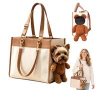 Bear Dog - Bolsa de transporte para perros Teddy Go Dog 2 en 1 (mediana) | Bolso de viaje de piel sintética para cachorros y gatos con apertura de cabeza expuesta para mascotas para paseos