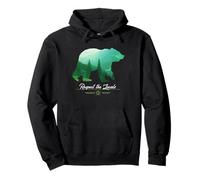 Bear Double Exposure Surreal Preserve Protege y respeta a los lugareños Sudadera con Capucha