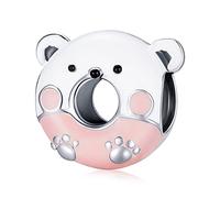 Bear Doughnuts Charm Fit for Mujeres Bracelet,925 Sterling Silver Charm Bead,Chica joyas regalos para mujeres pulsera collar