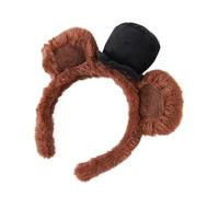 Bear Ears Headband - 8.27inch Cute bear ear hair tie | Plush Soft Headband | Animal Ear Hair Band, Makeup Face Wash Headbands for Women Girls Party Festival Costume Wear