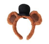 Bear Ears Headband - Brown Adorable Makeup Headwear, Cute Plush Bear Ear Headbands | Halloween Convention Cosplay Party Festival Carnival Performance For Women Girls Costume Hair Accessory