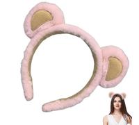 Bear Ears Headband, Fuzzy Makeup Headband, Lindo Soft Headwear for Cosplay Makeup Washing Face Costume Christmas, Christmas Costume Headband, Cute Bear Headband, Face Washing Headband