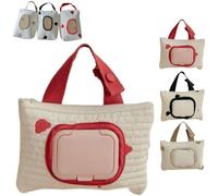 Bear Embroidery Wet Wipe Pouches,Practical Wet Wipe Storage Bag,Stylish Portable Baby Wipe Hanging Pouches Excellent for Travel & Daily Use (Red, S)