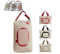 Bear Embroidery Wet Wipe Pouches,Practical Wet Wipe Storage Bag,Stylish Portable Baby Wipe Hanging Pouches Excellent for Travel & Daily Use (Red, L)