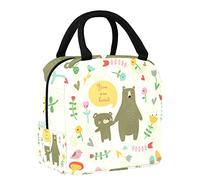 Bear Family - Bolsa de almuerzo para mujer, bolsa térmica de apertura ancha, impermeable, a prueba de fugas, organizador de almuerzo térmico