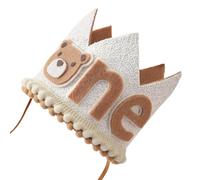 Bear for First Birthday - Party Hat Bear for First Birthday | Photo Booth Props Cartoon Party Ornament for Courtyard, Restaurant, Bedroom