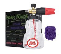BEAR FORCE Generador de espuma de latón para lavadora a presión, lanza de espuma de nieve con conector rápido de 1/4 pulgadas y boquilla de orificio de 1,25 mm y 1,10 mm, espuma de nieve más gruesa