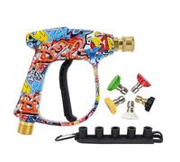 Bear Force Pistola de lavado de alta presión 3000 PSI Max, pistola corta M22-14 con conector rápido de 1/4 pulgadas y boquilla de 5 puntas, compatible con algunas de las lavadoras a presión Greenworks