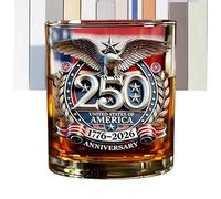 Bear Glasses, 250th American Commemorative Eagle Flag Glassware, Men Drinking Cups Alcohol Glass Set For Bourbon Whiskey Wine Liquor Home Kitchen Bar Independence Day Party Birthday Gift Use