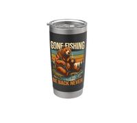 Bear Gone Fishing Be Back Never Outdoor Vaso térmico de acero inoxidable de doble pared