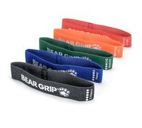 BEAR GRIP Bandas de resistencia de tela, bandas antideslizantes para mujeres y hombres, bandas de resistencia de 5 niveles para piernas, glúteos, sentadillas, fitness en casa, yoga, pilates
