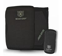 BEAR GRIP Coderas de compresión de 7 mm (par) para atletas y fitness, color negro/gris, M, negro/gris, M