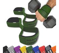 BEAR GRIP - Correas de levantamiento de pesas en forma de 8 Premium (se venden en pares) (Caqui)
