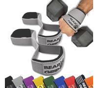 BEAR GRIP - Correas de levantamiento de pesas en forma de 8 Premium (se venden en pares) (Gris)