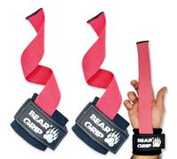 BEAR GRIP Correas de levantamiento de pesas para levantamiento de pesas, correas de potencia con agarre de goma y acolchado de neopreno para peso muerto, dominadas y entrenamiento de fuerza