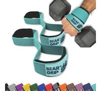 BEAR GRIP - Correas de levantamiento de pesas Premium Figure 8 (se venden en pares) (AQUA STRAP)