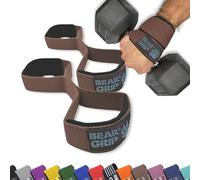 BEAR GRIP - Correas de levantamiento de pesas Premium Figure 8 (se venden en pares) (marrón)