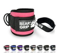 BEAR GRIP - Correas para Tobillos para Cables - Cierre Fuerte, Doble Anillo de Acero Inoxidable, Neopreno Ajustable con Peluche - Premium para Abdominales, Glúteos y Piernas (Rosa Bebé - Individual)