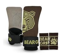 BEAR GRIP - Crossfit Grip (Microfibra BrownGrey Sin Agujero, L)