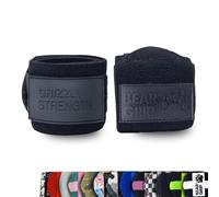 BEAR GRIP Muñequeras de alta resistencia para levantamiento de pesas, culturismo, crossfit, levantamiento de potencia, StrongMan (negro, 45,72 cm)