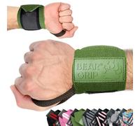 BEAR GRIP - Soporte para muñecas de levantamiento de pesas (Se venden en pares) (Caqui)