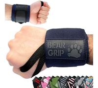 BEAR GRIP - Soporte para muñecas de levantamiento de pesas (Se venden en pares) (Rojo Fuego)