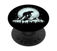 Bear Grizzly Bears Wildlife Mountains Animal Moon PopSockets PopGrip Adhesivo