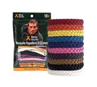 Bear Grylls Pulseras repelentes de mosquitos | Hechas para la aventura | Cuero ajustable | Sin DEET | Protección duradera | Paquete de 10