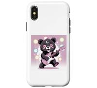 Bear Guitar Rock and Roll Kawaii Goth - Ropa para niña, Color Rosa gótico Carcasa para iPhone X/XS