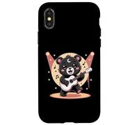Bear Guitar Rock and Roll Kawaii Goth - Ropa para niña, Color Rosa gótico Carcasa para iPhone X/XS