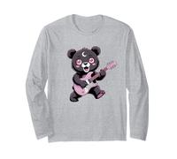 Bear Guitar Rock and Roll Kawaii Goth - Ropa para niña, Color Rosa gótico Manga Larga