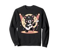 Bear Guitar Rock and Roll Kawaii Goth - Ropa para niña, Color Rosa gótico Sudadera