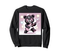 Bear Guitar Rock and Roll Kawaii Goth - Ropa para niña, Color Rosa gótico Sudadera
