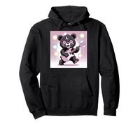 Bear Guitar Rock and Roll Kawaii Goth - Ropa para niña, Color Rosa gótico Sudadera con Capucha