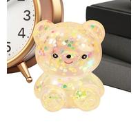 Bear Gummy Ball, Sensory Squeeze Toys, Glitter Soft Relaxing Fidget with Stretch Grip, Lightweight Material with Easy Hold, Play Toy for Teens Kids Adults Students Home Office Classroom Study & Travel